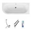 Badewanne Eckbadewanne Avita 180x80 cm rechts schwarze Schürze (id: 1846)