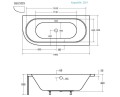 Badewanne Eckbadewanne Avita 180x80 cm rechts schwarze Schürze (id: 1846)