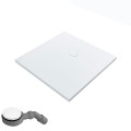 flache Duschwanne Duschtasse Sky 100 x 100 x 4 cm Brausewanne + Siphon (id: 1849)