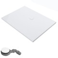flache Duschwanne 120 x 80 x 4 cm Duschtasse Sky Brausewanne + Siphon (id: 1866)