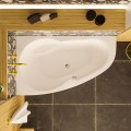 Badewanne Eckbadewanne 150x95 cm links Newa Acrylwanne + Ablauf Viega (id: 1877)