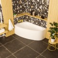 Badewanne Eckbadewanne 150x95 cm links Newa Acrylwanne + Ablauf Viega (id: 1877)