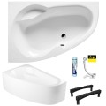 Badewanne Eckbadewanne 150x95 cm links Newa Acrylwanne + Ablauf Viega (id: 1877)
