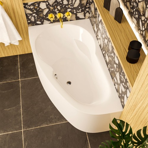Badewanne Eckbadewanne 160x95 cm links Newa Acrylwanne + Ablauf Viega (id: 1880)