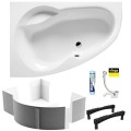 Badewanne Eckbadewanne 160x95 cm links Newa Acrylwanne + Ablauf Viega (id: 1880)
