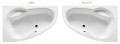 Badewanne Eckbadewanne 150x95 cm rechts Newa Acrylwanne + Ablauf Viega (id: 1881)