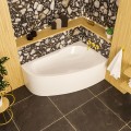 Badewanne Eckbadewanne 150x95 cm rechts Newa Acrylwanne + Ablauf Viega (id: 1881)