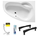 Badewanne Eckbadewanne 160x95 cm rechts Newa Acrylwanne + Ablauf Viega (id: 1882)