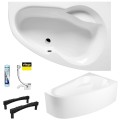 Badewanne Eckbadewanne 160x95 cm rechts Newa Acrylwanne + Ablauf Viega (id: 1882)