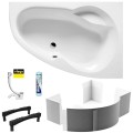 Badewanne Eckbadewanne 160x95 cm rechts Newa Acrylwanne + Ablauf Viega (id: 1882)