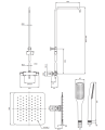 Duschsystem Set Aufputz Duschsäule Regendusche Thermostat Y (id: 399)