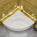 Badewanne Eckwanne Dina 140 x 140 cm mit Isolierung Thermobadewanne Acrylwanne+ Siphon Viega (id: 1901)
