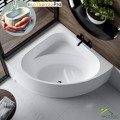Badewanne Eckwanne Dina 140 x 140 cm mit Isolierung Thermobadewanne Acrylwanne+ Siphon Viega (id: 1901)
