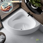 Badewanne Eckwanne Dina 140 x 140 cm mit Isolierung Thermobadewanne Acrylwanne+ Siphon Viega