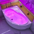 Badewanne Wela 160x100 cm links mit LED Beleuchtung Unterwasserbeleuchtung Eckbadewanne + Siphon Viega (id: 1909)