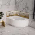 Badewanne Wela 160x100 cm links mit LED Beleuchtung Unterwasserbeleuchtung Eckbadewanne + Siphon Viega (id: 1909)