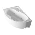 Badewanne Wela 160x100 cm links mit LED Beleuchtung Unterwasserbeleuchtung Eckbadewanne + Siphon Viega (id: 1909)