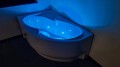 Badewanne Wela 160x100 cm links mit LED Beleuchtung Unterwasserbeleuchtung Eckbadewanne + Siphon Viega (id: 1909)