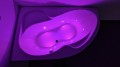 Badewanne Wela 160x100 cm links mit LED Beleuchtung Unterwasserbeleuchtung Eckbadewanne + Siphon Viega (id: 1909)