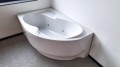 Badewanne Wela 160x100 cm links mit LED Beleuchtung Unterwasserbeleuchtung Eckbadewanne + Siphon Viega (id: 1909)