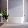 freistehende Badewanne Mineralguss 160x74 cm Click-Clack Standbadewanne Lova Design Luxus HINGUCKER weiß (id: 1910)