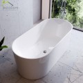 freistehende Badewanne Mineralguss 160x74 cm Click-Clack Standbadewanne Lova Design Luxus HINGUCKER weiß (id: 1910)