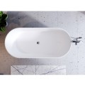 freistehende Badewanne Mineralguss 160x74 cm Click-Clack Standbadewanne Lova Design Luxus HINGUCKER weiß (id: 1910)