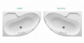 Badewanne Wela 150x100 cm rechts mit LED Beleuchtung Unterwasserbeleuchtung Eckbadewanne + Siphon Viega (id: 1912)