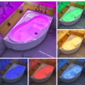 Badewanne Wela 150x100 cm rechts mit LED Beleuchtung Unterwasserbeleuchtung Eckbadewanne + Siphon Viega (id: 1912)