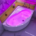 Badewanne Wela 150x100 cm rechts mit LED Beleuchtung Unterwasserbeleuchtung Eckbadewanne + Siphon Viega (id: 1912)