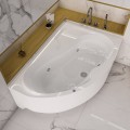 Badewanne Wela 150x100 cm rechts mit LED Beleuchtung Unterwasserbeleuchtung Eckbadewanne + Siphon Viega (id: 1912)
