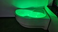 Badewanne Wela 150x100 cm rechts mit LED Beleuchtung Unterwasserbeleuchtung Eckbadewanne + Siphon Viega (id: 1912)
