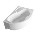 Badewanne Wela 150x100 cm rechts mit LED Beleuchtung Unterwasserbeleuchtung Eckbadewanne + Siphon Viega (id: 1912)