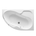Badewanne Wela 150x100 cm rechts mit LED Beleuchtung Unterwasserbeleuchtung Eckbadewanne + Siphon Viega (id: 1912)