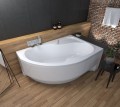 Badewanne Wela 150x100 cm rechts mit LED Beleuchtung Unterwasserbeleuchtung Eckbadewanne + Siphon Viega (id: 1912)