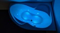 Badewanne Wela 150x100 cm rechts mit LED Beleuchtung Unterwasserbeleuchtung Eckbadewanne + Siphon Viega (id: 1912)