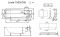 Badewanne mit Isolierung Linda 150x75 cm Thermobadewanne ecoThermoPro Acrylwanne Rechteck + Siphon Viega (id: 1917)