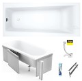 Badewanne mit Isolierung Linda 150x75 cm Thermobadewanne ecoThermoPro Acrylwanne Rechteck + Siphon Viega (id: 1917)  Styroporverkleidung