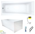 Badewanne mit Isolierung Linda 170x75 cm Thermobadewanne ecoThermoPro Acrylwanne Rechteck + Siphon Viega (id: 1927) Acrylschürze