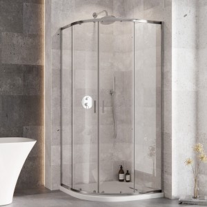 Duschkabine Zarya 80x80 x190 cm R55 Viertelkreis Echtglas Dusche Glaswand