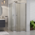 Duschkabine Zarya 90x90 x190 cm R55 Viertelkreis Echtglas Dusche Glaswand (id: 1961)