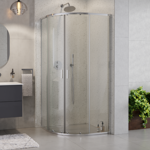 Duschkabine Zarya 90x90 x190 cm R55 Viertelkreis Echtglas Dusche Glaswand (id: 1961)