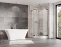 Duschkabine Zarya 90x90 x190 cm R55 Viertelkreis Echtglas Dusche Glaswand (id: 1961)