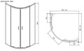 Duschkabine Zarya 90x90 x190 cm R55 Viertelkreis Echtglas Dusche Glaswand (id: 1961)