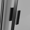Duschkabine Zarya schwarz 80x80 x190 cm R55 Viertelkreis Echtglas Dusche black (id: 1962)