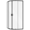 Duschkabine Zarya schwarz 80x80 x190 cm R55 Viertelkreis Echtglas Dusche black (id: 1962)