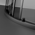 Duschkabine Zarya schwarz 80x80 x190 cm R55 Viertelkreis Echtglas Dusche black (id: 1962)