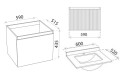 Badmöbel Set Waschbecken + Unterschrank 60 cm Irvine weiß Lamellen Fronten 3D (id: 1971)