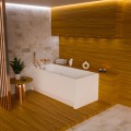 Badewanne Tami 140x70 cm mit LED Beleuchtung Unterwasserbeleuchtung Rechteck (id: 1972)