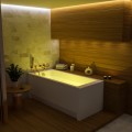 Badewanne Tami 140x70 cm mit LED Beleuchtung Unterwasserbeleuchtung Rechteck (id: 1972)
